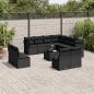 Preview: ARDEBO.de - 12-tlg. Garten-Sofagarnitur mit Kissen Schwarz Poly Rattan