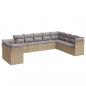 Preview: 10-tlg. Garten-Sofagarnitur mit Kissen Beige Poly Rattan