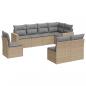 Preview: 8-tlg. Garten-Sofagarnitur mit Kissen Beige Poly Rattan