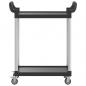 Preview: Rollwagen mit 2 Etagen Schwarz 81x41x92 cm Aluminium