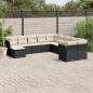 Preview: ARDEBO.de - 11-tlg. Garten-Sofagarnitur mit Kissen Schwarz Poly Rattan