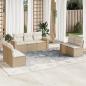 Preview: ARDEBO.de - 7-tlg. Garten-Sofagarnitur mit Kissen Beige Poly Rattan