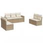 Preview: 7-tlg. Garten-Sofagarnitur mit Kissen Beige Poly Rattan