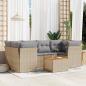 Preview: ARDEBO.de - 7-tlg. Garten-Sofagarnitur mit Kissen Beige Poly Rattan