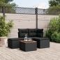 Preview: ARDEBO.de - 5-tlg. Garten-Sofagarnitur mit Kissen Schwarz Poly Rattan