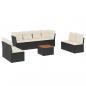 Preview: 9-tlg. Garten-Sofagarnitur mit Kissen Schwarz Poly Rattan