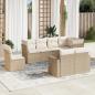 Preview: ARDEBO.de - 8-tlg. Garten-Sofagarnitur mit Kissen Beige Poly Rattan