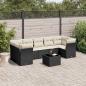 Preview: ARDEBO.de - 8-tlg. Garten-Sofagarnitur mit Kissen Schwarz Poly Rattan