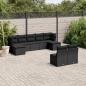 Preview: ARDEBO.de - 9-tlg. Garten-Sofagarnitur mit Kissen Schwarz Poly Rattan