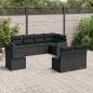 Preview: ARDEBO.de - 8-tlg. Garten-Sofagarnitur mit Kissen Schwarz Poly Rattan