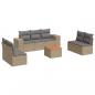 Preview: 8-tlg. Garten-Sofagarnitur mit Kissen Beige Poly Rattan