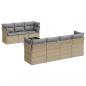 Preview: 8-tlg. Garten-Sofagarnitur mit Kissen Beige Poly Rattan