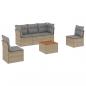 Preview: 6-tlg. Garten-Sofagarnitur mit Kissen Beige Poly Rattan