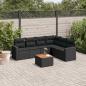 Preview: ARDEBO.de - 7-tlg. Garten-Sofagarnitur mit Kissen Schwarz Poly Rattan