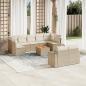 Preview: ARDEBO.de - 10-tlg. Garten-Sofagarnitur mit Kissen Beige Poly Rattan