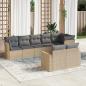 Preview: ARDEBO.de - 8-tlg. Garten-Sofagarnitur mit Kissen Beige Poly Rattan