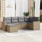 Preview: ARDEBO.de - 6-tlg. Garten-Sofagarnitur mit Kissen Beige Poly Rattan