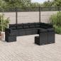 Preview: ARDEBO.de - 10-tlg. Garten-Sofagarnitur mit Kissen Schwarz Poly Rattan