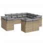 Preview: 11-tlg. Garten-Sofagarnitur mit Kissen Beige Poly Rattan