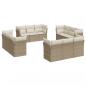 Preview: 12-tlg. Garten-Sofagarnitur mit Kissen Beige Poly Rattan