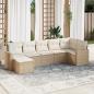 Preview: ARDEBO.de - 7-tlg. Garten-Sofagarnitur mit Kissen Beige Poly Rattan