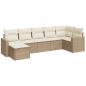 Preview: 7-tlg. Garten-Sofagarnitur mit Kissen Beige Poly Rattan