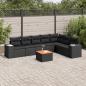 Preview: ARDEBO.de - 8-tlg. Garten-Sofagarnitur mit Kissen Schwarz Poly Rattan