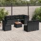 Preview: ARDEBO.de - 9-tlg. Garten-Sofagarnitur mit Kissen Schwarz Poly Rattan