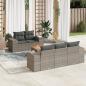 Preview: ARDEBO.de - 6-tlg. Garten-Sofagarnitur mit Kissen Grau Poly Rattan