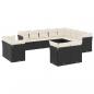 Preview: 12-tlg. Garten-Sofagarnitur mit Kissen Schwarz Poly Rattan