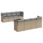 Preview: 9-tlg. Garten-Sofagarnitur mit Kissen Beige Poly Rattan