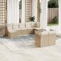 Preview: ARDEBO.de - 9-tlg. Garten-Sofagarnitur mit Kissen Beige Poly Rattan