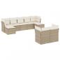 Preview: 9-tlg. Garten-Sofagarnitur mit Kissen Beige Poly Rattan