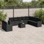 Preview: ARDEBO.de - 11-tlg. Garten-Sofagarnitur mit Kissen Schwarz Poly Rattan