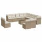 Preview: 14-tlg. Garten-Sofagarnitur mit Kissen Beige Poly Rattan