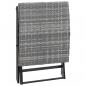 Preview: Klapphocker Poly Rattan Grau