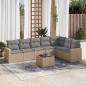 Preview: ARDEBO.de - 8-tlg. Garten-Sofagarnitur mit Kissen Beige Poly Rattan