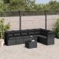 Preview: ARDEBO.de - 8-tlg. Garten-Sofagarnitur mit Kissen Schwarz Poly Rattan