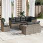 Preview: ARDEBO.de - 9-tlg. Garten-Sofagarnitur mit Kissen Grau Poly Rattan