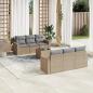 Preview: ARDEBO.de - 7-tlg. Garten-Sofagarnitur mit Kissen Beige Poly Rattan