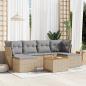 Preview: ARDEBO.de - 7-tlg. Garten-Sofagarnitur mit Kissen Beige Poly Rattan