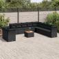 Preview: ARDEBO.de - 12-tlg. Garten-Sofagarnitur mit Kissen Schwarz Poly Rattan