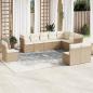 Preview: ARDEBO.de - 10-tlg. Garten-Sofagarnitur mit Kissen Beige Poly Rattan