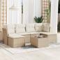 Preview: ARDEBO.de - 7-tlg. Garten-Sofagarnitur mit Kissen Beige Poly Rattan