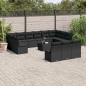 Preview: ARDEBO.de - 14-tlg. Garten-Sofagarnitur mit Kissen Schwarz Poly Rattan