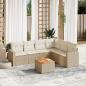 Preview: ARDEBO.de - 7-tlg. Garten-Sofagarnitur mit Kissen Beige Poly Rattan