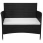 Preview: Gartenbank 90 cm Poly Rattan Schwarz