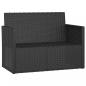 Preview: Gartenbank mit Kissen Schwarz 105 cm Poly Rattan