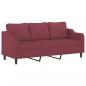 Preview: 3-Sitzer-Sofa Weinrot 180 cm Stoff