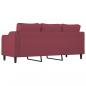 Preview: 3-Sitzer-Sofa Weinrot 180 cm Stoff